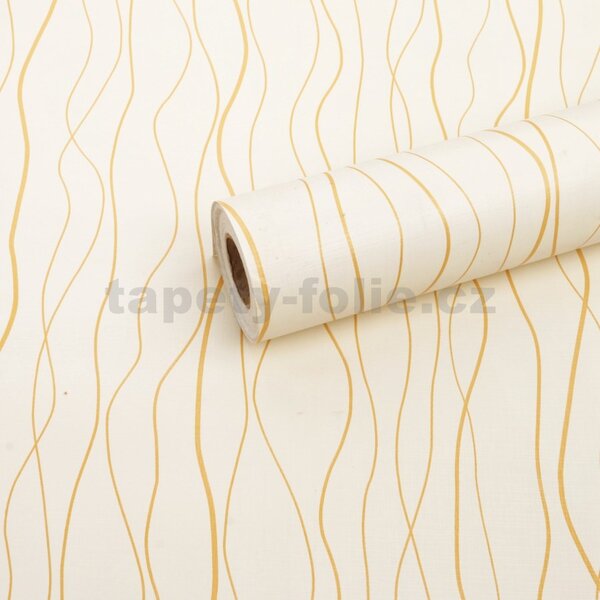 Samolepící tapety 45 cm x 10 m IMPOL TRADE 9146 vlnovky na krémovém podkladu samolepící tapety