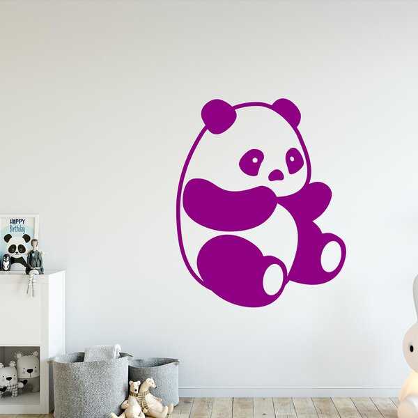 Živá Zeď Samolepka Roztomilá panda Barva: černá