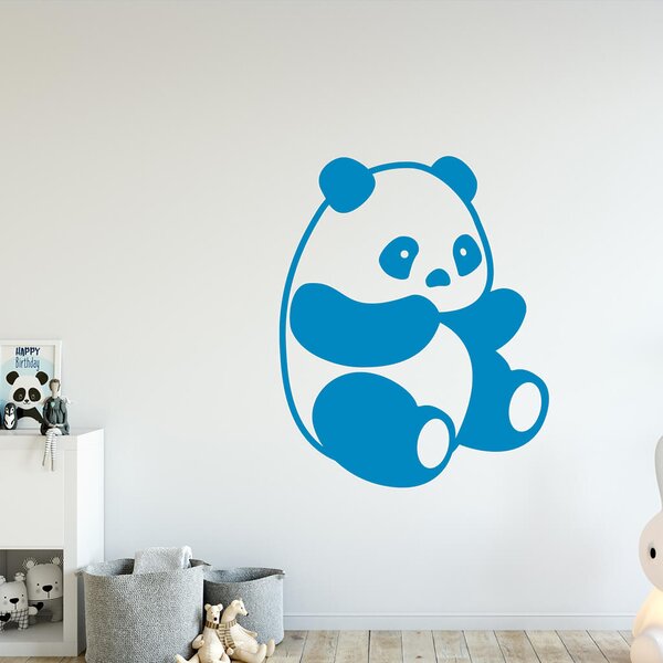 Živá Zeď Samolepka Roztomilá panda Barva: černá