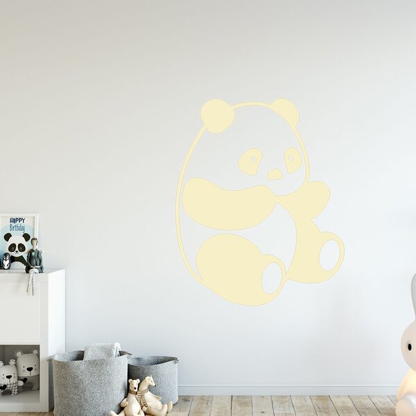 Živá Zeď Samolepka Roztomilá panda Barva: černá