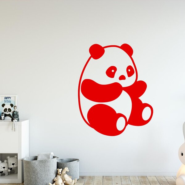 Živá Zeď Samolepka Roztomilá panda Barva: černá