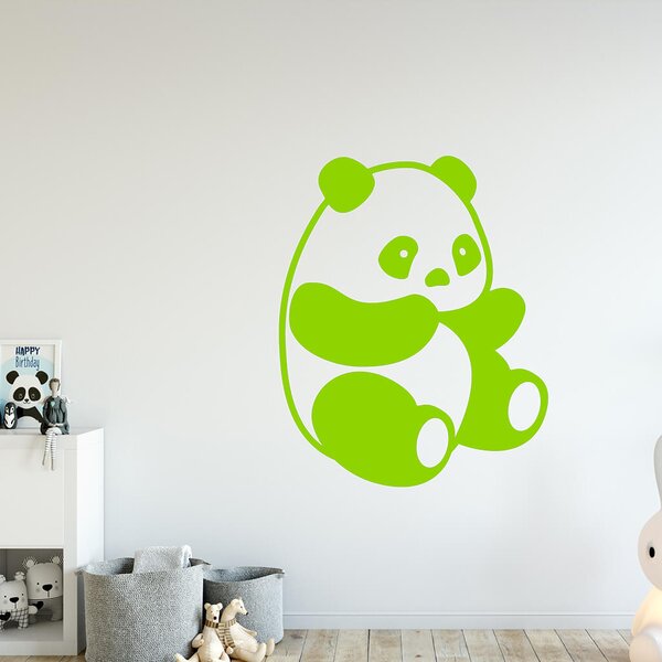 Živá Zeď Samolepka Roztomilá panda Barva: černá