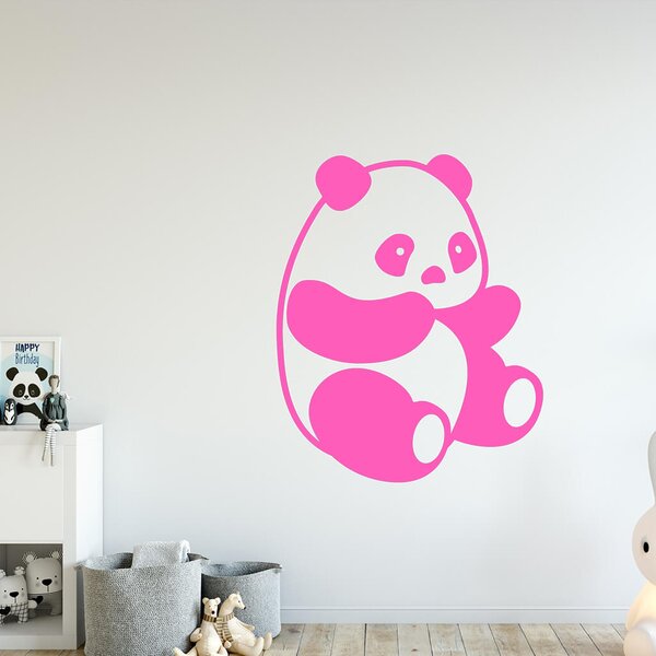 Živá Zeď Samolepka Roztomilá panda Barva: černá