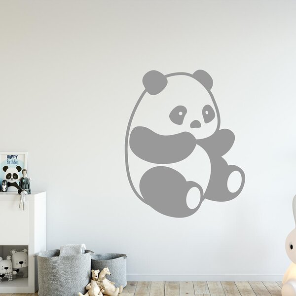 Živá Zeď Samolepka Roztomilá panda Barva: černá