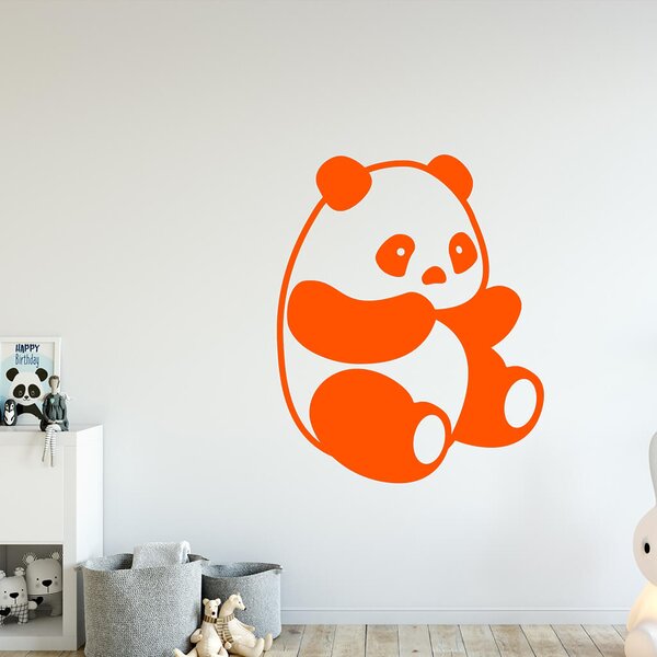 Živá Zeď Samolepka Roztomilá panda Barva: černá
