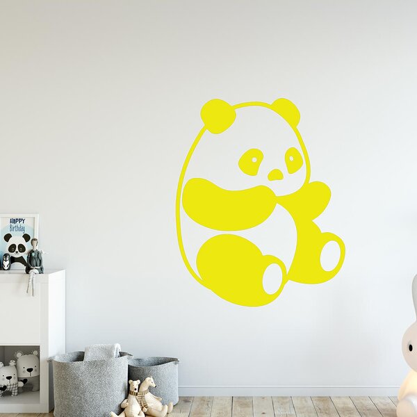 Živá Zeď Samolepka Roztomilá panda Barva: černá