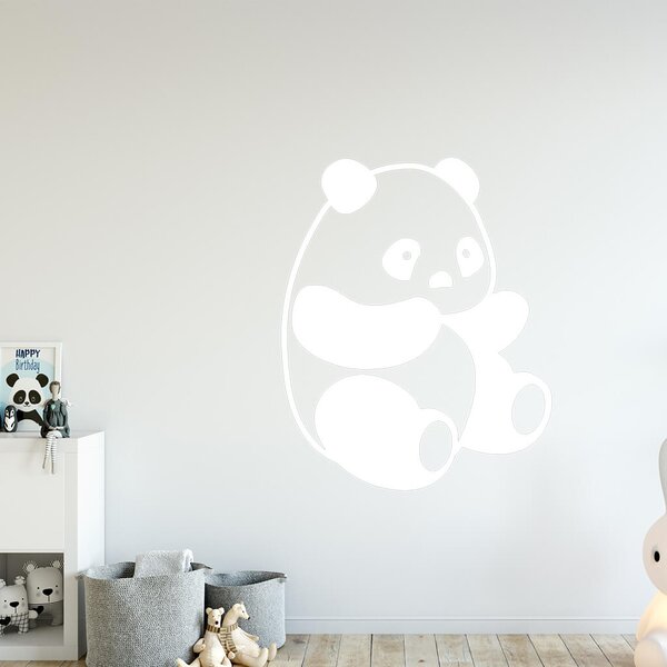Živá Zeď Samolepka Roztomilá panda Barva: černá
