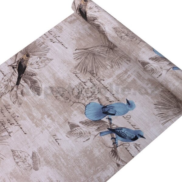 Samolepící tapety 45 cm x 10 m IMPOL TRADE 9070 hnědá omítkovina s ptáky samolepící tapety