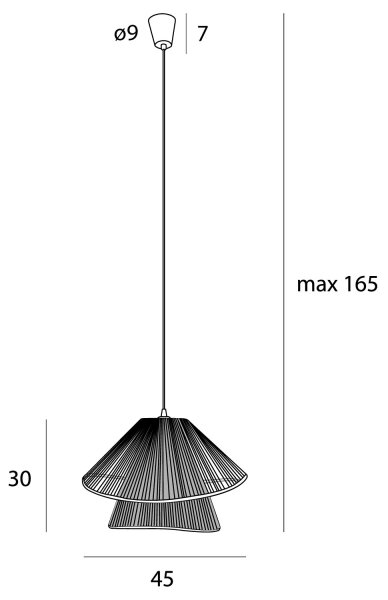 MAXLIGHT P0580 - Lustr na lanku AMALFI 1xE27/15W/230V pr. 45 cm černá