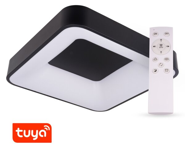 SMART Tuya LED svítidlo ZULU 60W CCT hranaté černé