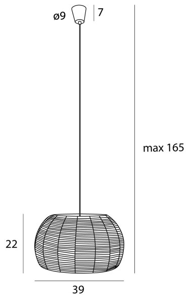 MAXLIGHT P0583 - Lustr na lanku PRASLIN 1xE27/15W/230V pr. 39 cm béžová