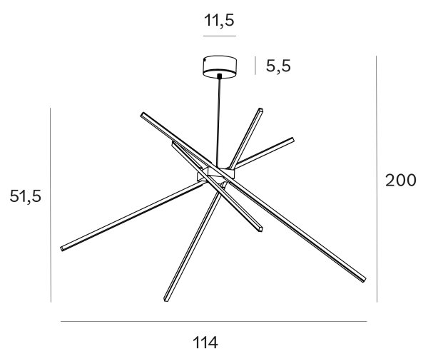MAXLIGHT P0270 - LED Lustr na lanku SPIDER LED/33W/230V bílá