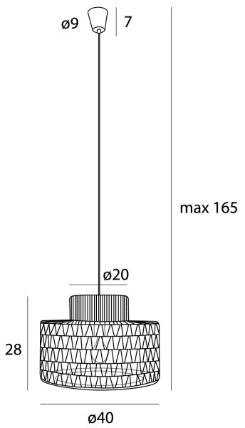 MAXLIGHT P0587 - Lustr na lanku RAFFLE 1xE27/15W/230V pr. 40 cm hnědá