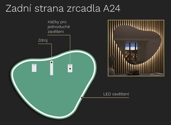 Organické LED zrcadlo s osvětlením A24