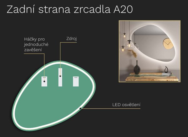 Organické LED zrcadlo s osvětlením A20