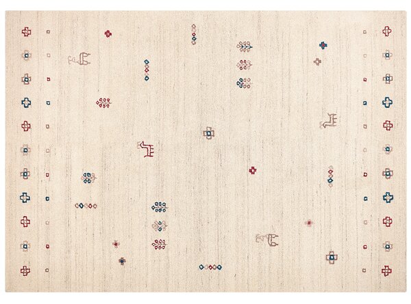 Koberec SULUCA Béžová 200 x 300 cm Vlna Gabbeh