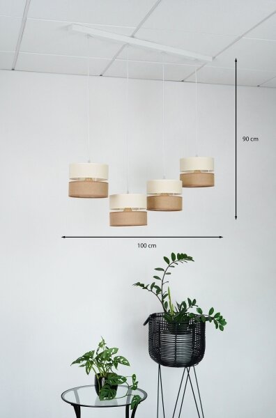 Brilagi - Lustr na lanku ROYAL YUTE 4xE27/15W/230V béžová/krémová/bílá