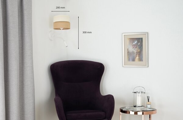 Brilagi - Nástěnná lampa ROYAL YUTE 1xE27/15W/230V + 1xG9/6W béžová/krémová/bílá
