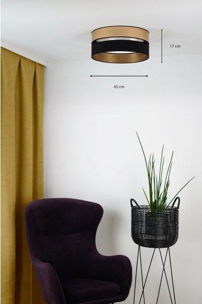 Brilagi - LED Stropní svítidlo ROYAL LED/24W/230V pr. 45 cm černá/zlatá