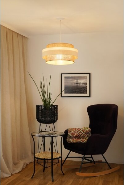 Brilagi - Lustr na lanku SPACE LIGHT 1xE27/15W/230V pr. 50 cm béžová/krémová