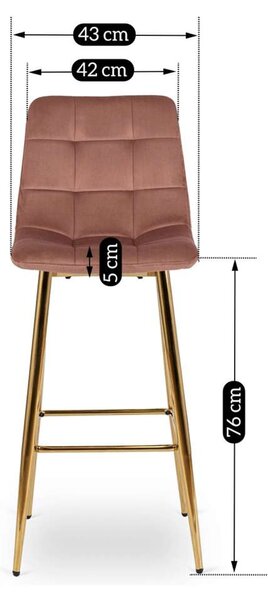 Barová židle Tauba Velvet, růžová