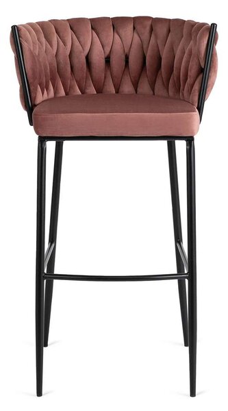 Barová židle Routa Velvet, růžová