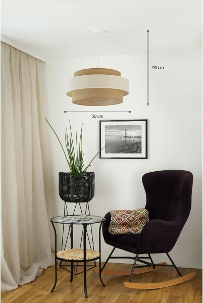 Brilagi - Lustr na lanku SPACE LIGHT 1xE27/15W/230V pr. 50 cm béžová/krémová