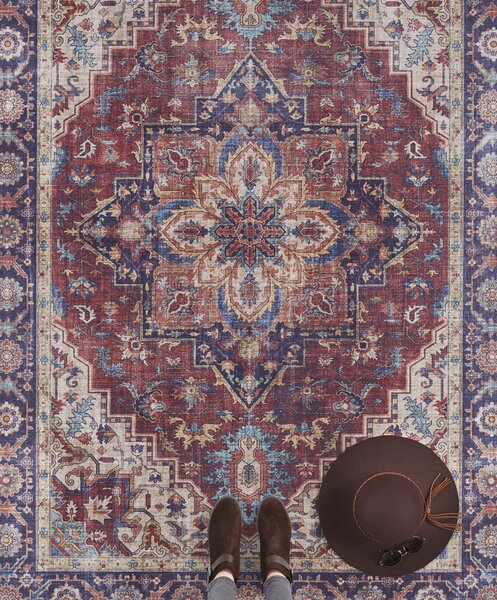 Hanse Home, Kusový koberec Asmar 104000 Plum/Red, 80x150, červená, chodba / předsíň