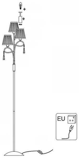 Searchlight EU5033CC - Stojací lampa SIMPLICITY 3xE14/60W/230V chrom