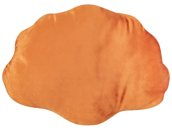 Dekorativní polštář CONSOLIDA Umělý samet 47 x 35 cm Oranžová Bez vzoru