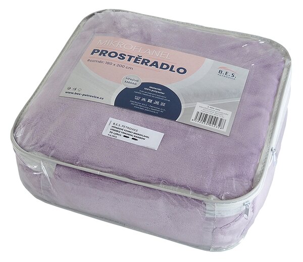B.E.S. - Petrovice, s.r.o. Mikroflanelové prostěradlo EXCLUSIVE - Fialové Rozměr: 90 x 200