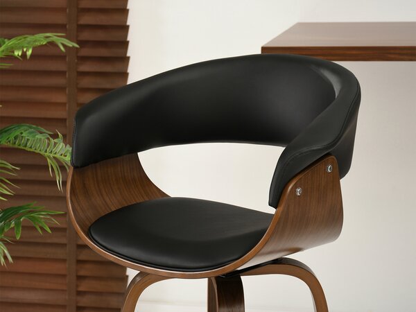 - Designová barová židle MAITE - ořech / černá