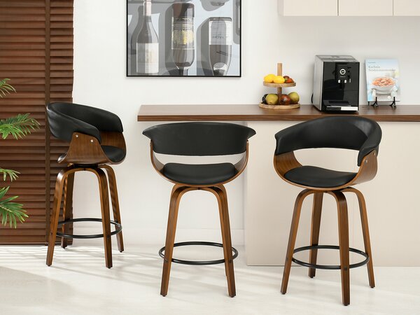 - Designová barová židle MAITE - ořech / černá