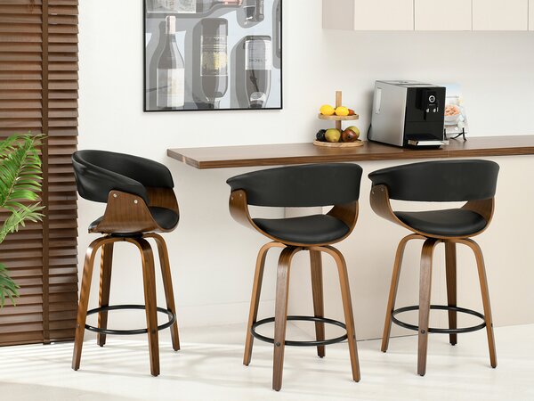 - Designová barová židle MAITE - ořech / černá