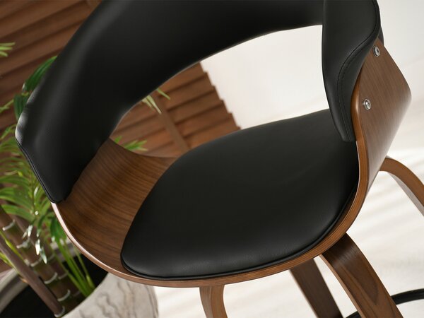 - Designová barová židle MAITE - ořech / černá