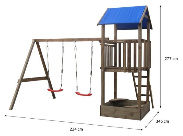 Dětské hřiště s houpacími sedátky a s pískovištěm Play 016