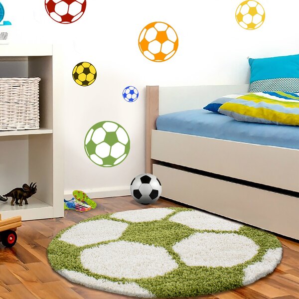 Ayyildiz, Dětský kusový koberec Fun 6001 green, 100x100 (průměr) kruh, zelená, dětský pokoj