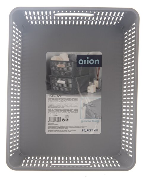Orion L - Univerzální košík NESTA, vysunovací klapky pro stohování, šedý, 28 x 23 x 12 cm