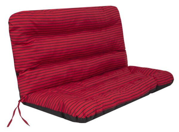 Polštář na houpačku ANIA 120 cm pásky, červený