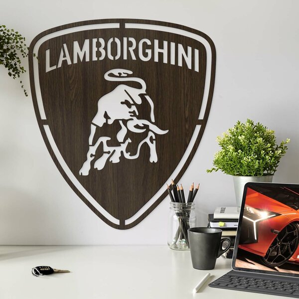 DUBLEZ | Dřevěné logo auta - Lamborghini | Obraz