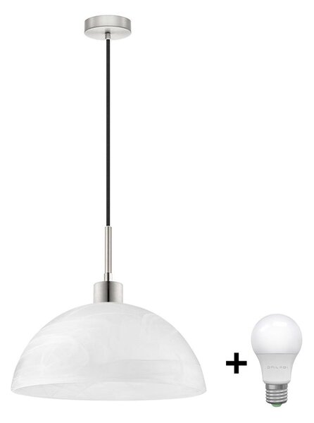 LED Lustr na lanku 1xE27/60W/230V bílá/černá