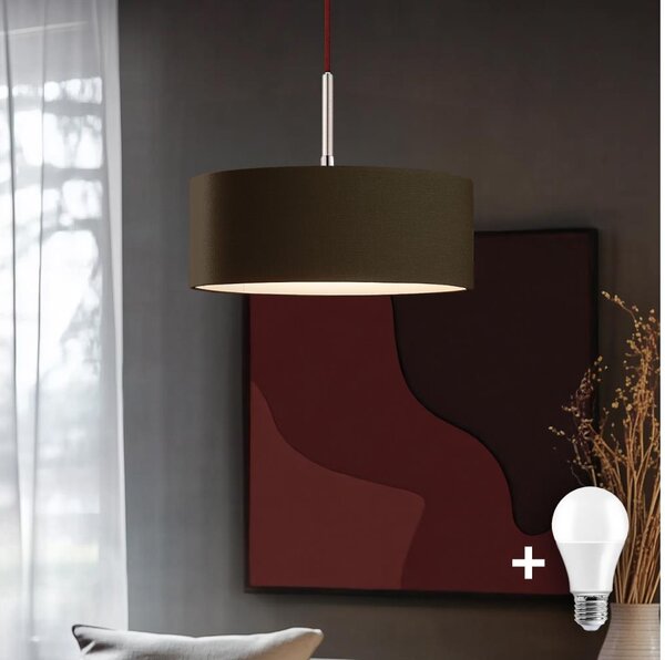 Eglo - LED Lustr na lanku TUNJA 1xE27/60W/230V hnědá