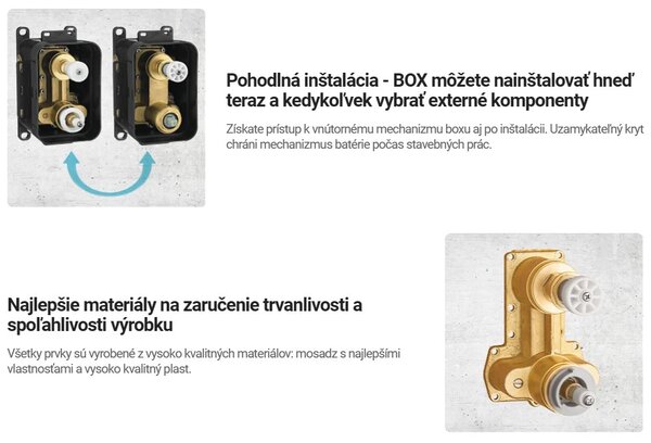 Deante Arnika, sprchová souprava pod omítku s pákovou baterií a krabicovým montážním systémem BOX, černá matná, BXYZNQAM