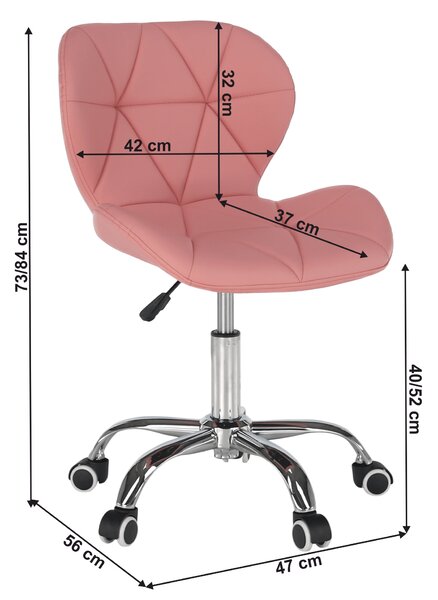 Kancelářské křeslo, růžová/chrom, ARGUS NEW