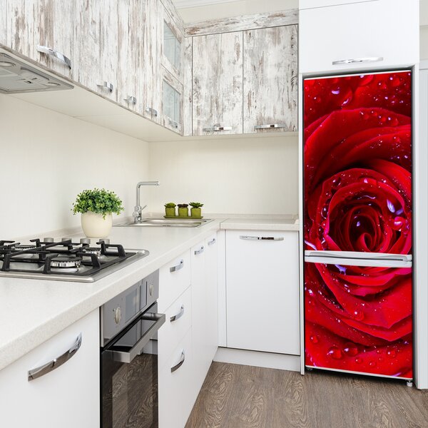Nálepka fototapeta lednička Červená růže FridgeStick-70x190-f-100979783