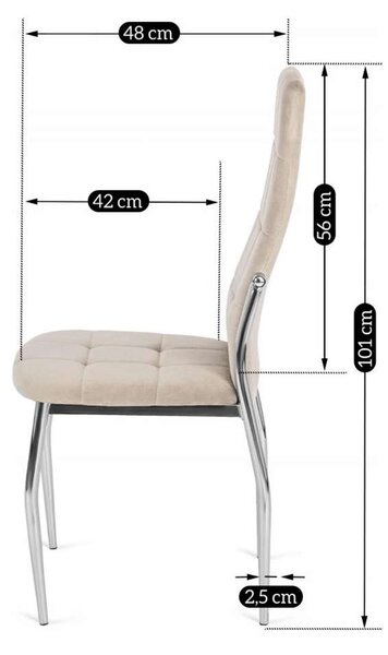 Jídelní židle Botak Velvet, béžová