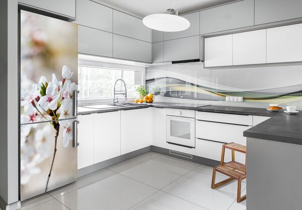 Samolepící nálepka na ledničku Květy višně FridgeStick-70x190-f-100965392