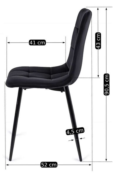 Jídelní židle Daron Velvet, černá