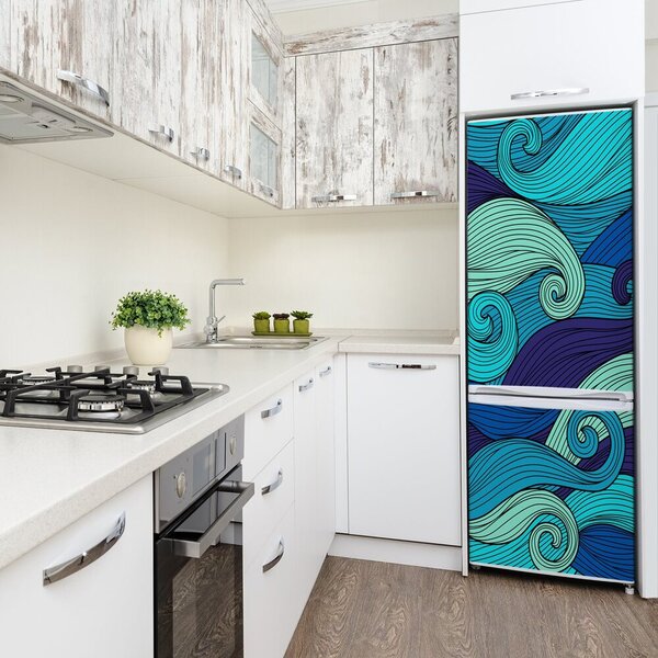 Nálepka na ledničku Abstraktní vlny FridgeStick-70x190-f-101359803