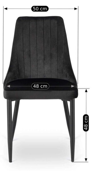 Jídelní židle Deko Velvet, černá